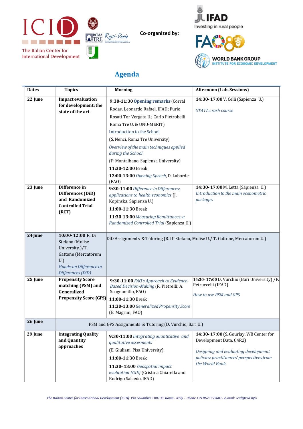 Agenda